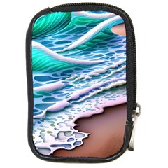 Shore Blue Ocean Waves Compact Camera Leather Case by GardenOfOphir