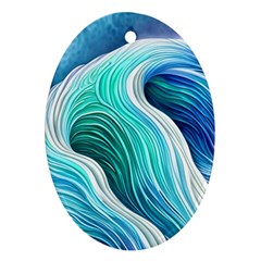 The Power Of The Ocean Iii Ornament (oval) by GardenOfOphir