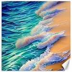 Waves At The Ocean s Edge Canvas 16  x 16 