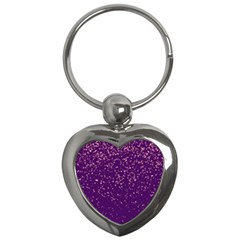 Purple Glittery Backdrop Scrapbooking Sparkle Key Chain (heart)