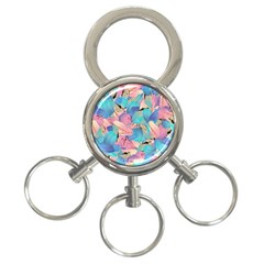 Painting Watercolor Abstract Design Artistic Ink 3-ring Key Chain