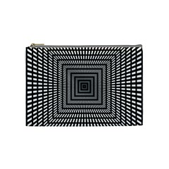 Focus Squares Optical Illusion Background Pattern Cosmetic Bag (medium)