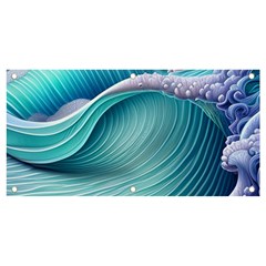 Pastel Sea Waves Banner And Sign 4  X 2  by GardenOfOphir