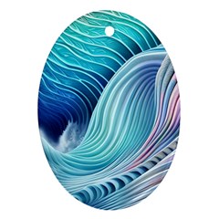 Ocean Waves Pastel Ornament (oval) by GardenOfOphir