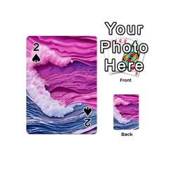 Abstract Pink Ocean Waves Playing Cards 54 Designs (mini) by GardenOfOphir
