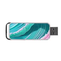 Pink Ocean Waves Portable Usb Flash (one Side) by GardenOfOphir
