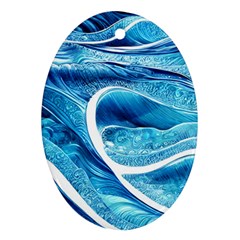 Blue Wave Ornament (oval) by GardenOfOphir