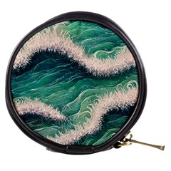 Blue Wave Pattern Mini Makeup Bag by GardenOfOphir