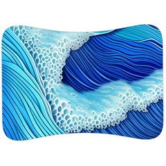 Waves Blue Ocean Velour Seat Head Rest Cushion by GardenOfOphir