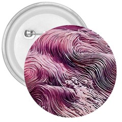 Abstract Pink Ocean Waves 3  Buttons by GardenOfOphir