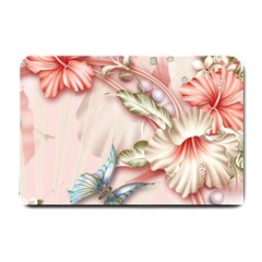 Glory Floral Exotic Butterfly Exquisite Fancy Pink Flowers Small Doormat by Jancukart