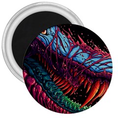 Floral Digital Art Tongue Out 3  Magnets by Jancukart