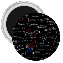 Black Background With Text Overlay Mathematics Formula Board 3  Magnets by Jancukart