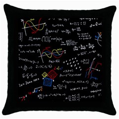 Black Background With Text Overlay Mathematics Formula Board Throw Pillow Case (black) by Jancukart