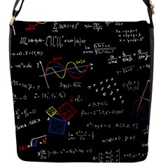 Black Background With Text Overlay Mathematics Formula Board Flap Closure Messenger Bag (s) by Jancukart
