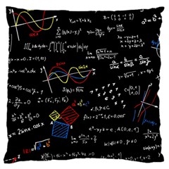 Black Background With Text Overlay Mathematics Formula Board Standard Premium Plush Fleece Cushion Case (one Side) by Jancukart