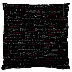 Black Background With Text Overlay Digital Art Mathematics Large Premium Plush Fleece Cushion Case (two Sides) by Jancukart