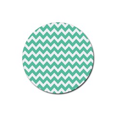 Chevron Pattern Giftt Rubber Round Coaster (4 Pack) by GardenOfOphir