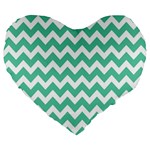 Chevron Pattern Giftt Large 19  Premium Flano Heart Shape Cushions