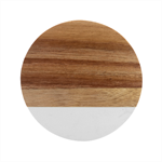 Chevron Pattern Giftt Marble Wood Coaster (Round)