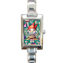Toadstools For Charm Work Rectangle Italian Charm Watch by GardenOfOphir
