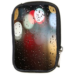 Rain On Window Compact Camera Leather Case by artworkshop