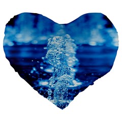 Water Blue Wallpaper Large 19  Premium Flano Heart Shape Cushions by artworkshop