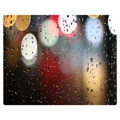 Rain On Window One Side Premium Plush Fleece Blanket (medium) by artworkshop
