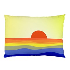 Sunset Nature Sea Ocean Pillow Case (two Sides) by Ravend
