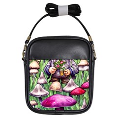 Sacred Mushroom Wizard Glamour Girls Sling Bag by GardenOfOphir