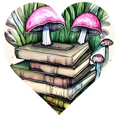 Liberty Cap Magic Mushroom Charm Wooden Puzzle Heart by GardenOfOphir
