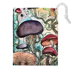 Shroom Magic Mushroom Charm Drawstring Pouch (5xl) by GardenOfOphir