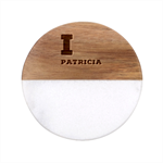 I love patricia Classic Marble Wood Coaster (Round) 