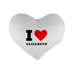 I Love Elizabeth  Standard 16  Premium Heart Shape Cushions by ilovewhateva