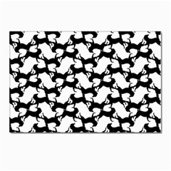 Playful Pups Black And White Pattern Postcard 4 x 6  (pkg Of 10) by dflcprintsclothing