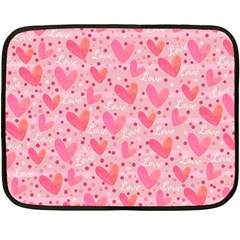 Valentine Romantic Love Watercolor Pink Pattern Texture Fleece Blanket (mini)