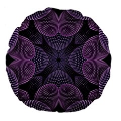Geometric Shapes Geometric Pattern Flower Pattern Art Large 18  Premium Flano Round Cushions by Ravend
