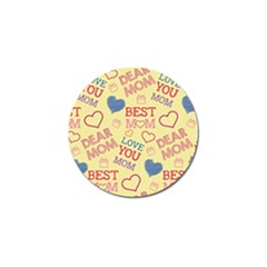 Love Mom Happy Mothers Day I Love Mom Graphic Pattern Golf Ball Marker (10 Pack)