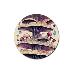 Magicians  Choice Mushroom Spellcharms Rubber Coaster (round) by GardenOfOphir
