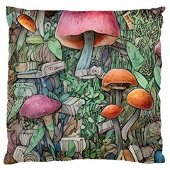 Mushroom Mojo For All Your Magic Spells Large Cushion Case (one Side) by GardenOfOphir