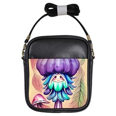 Psychedelic Mushroom For Sorcery And Theurgy Girls Sling Bag by GardenOfOphir