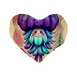Psychedelic Mushroom For Sorcery And Theurgy Standard 16  Premium Flano Heart Shape Cushions Front