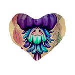 Psychedelic Mushroom For Sorcery And Theurgy Standard 16  Premium Flano Heart Shape Cushions Back