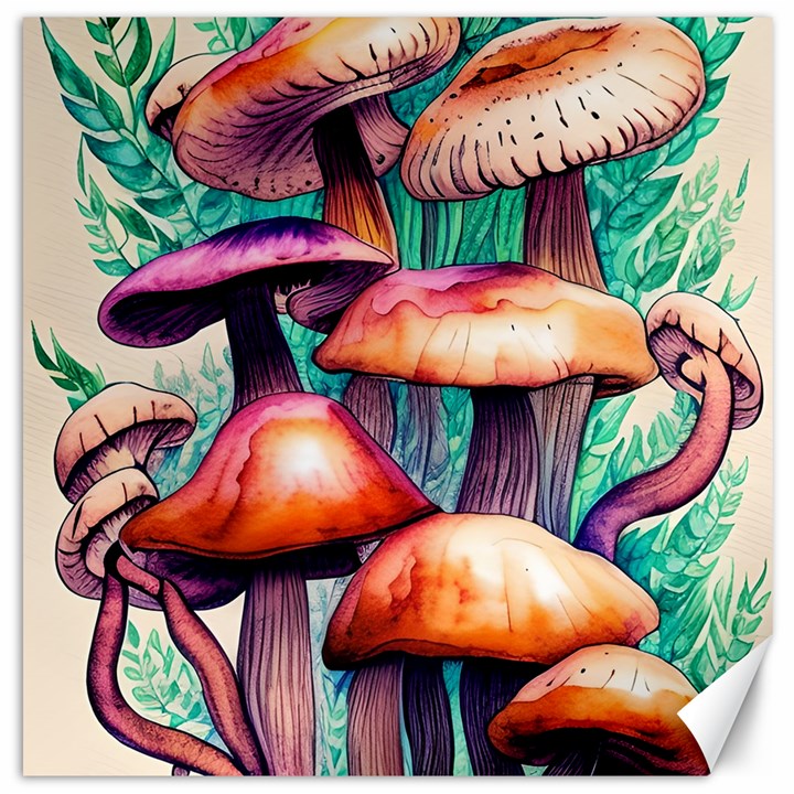 Charming Toadstool Canvas 12  x 12 