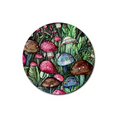 Magicians  Mushrooms Rubber Coaster (round) by GardenOfOphir