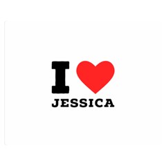I Love Jessica One Side Premium Plush Fleece Blanket (medium)