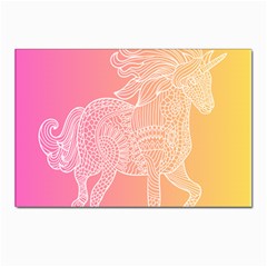 Unicorm Orange And Pink Postcards 5  X 7  (pkg Of 10) by lifestyleshopee