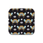 Art Pattern Design Floral Wallpaper Background Rubber Square Coaster (4 pack)