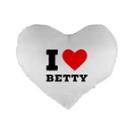I love betty Standard 16  Premium Flano Heart Shape Cushions