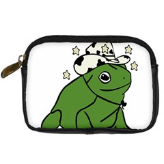 Frog With A Cowboy Hat Digital Camera Leather Case by Teevova